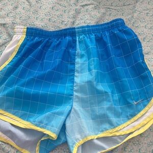 Nike Vibrant Blue and Yellow Grid Shorts